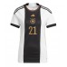 Cheap Germany Ilkay Gundogan #21 Home Football Shirt Women World Cup 2022 Short Sleeve